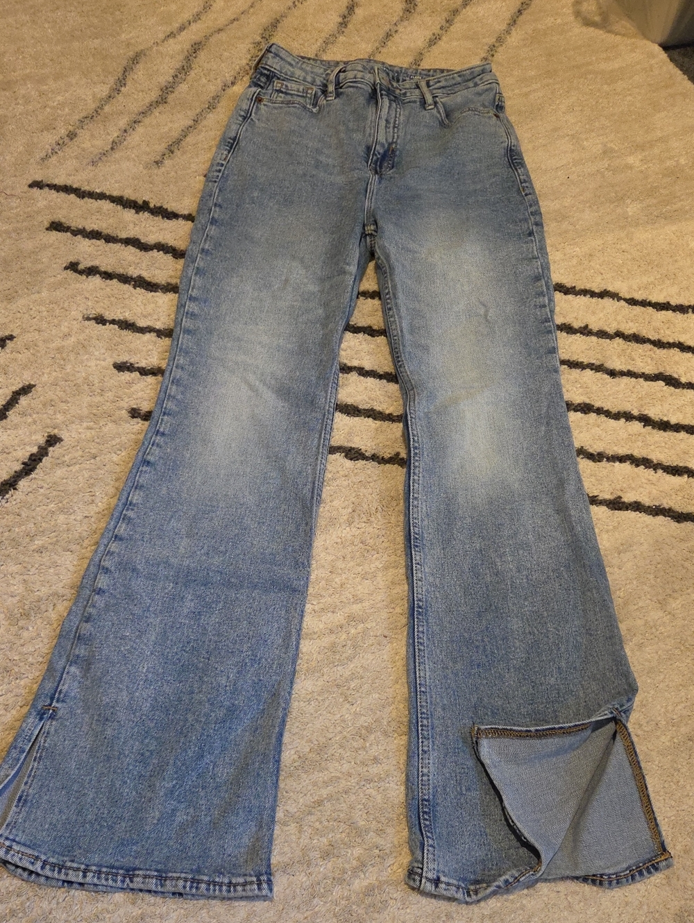 Old Navy Light Blue High-Rise Flare Jeans with Step Hem